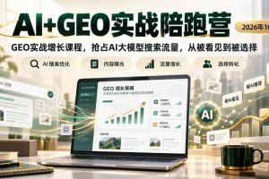 AI+GEO实战陪跑营2026年10月,GEO实战增长课程,抢占AI大模型搜索流量,从被看见到被选择