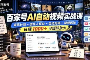 (21204期)百家号自动矩阵玩法,长期可以做的项目,日入1k+,真正的睡后收入